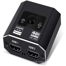 4K HDMI Switch, HDMI Bi-directional 1x2 / 2x1 AB Switcher Splitter with 2 Port Supports Ultra HD 4K 1080P 3D HDR HDCP